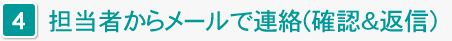 担当者からメールで連絡(確認と返信)